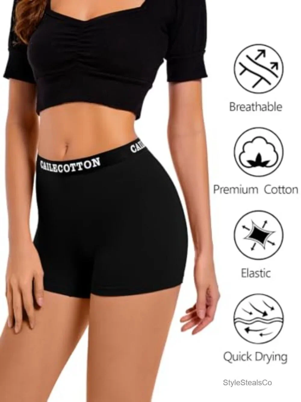 High Waisted Cotton Boxer Briefs Women Boy Short Panties 4 Pack
